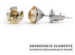 Steeel. hu - Nemesacél ékszer webáruház Jazzy arany színű SWAROVSKI® kristályos fülbevaló "Leo" - Kerek Golden Shadow