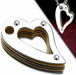 Steeel. hu - Nemesacél ékszer webáruház Arany-ezüst színű szív alakú nemesacél medál