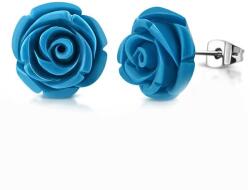 Steeel. hu - Nemesacél ékszer webáruház Nemesacél fülbevaló, kék színű gyanta virág dísszel