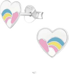 Steeel. hu - Nemesacél ékszer webáruház Rainbow Heart - 925 Ezüst Gyerek fülbevaló