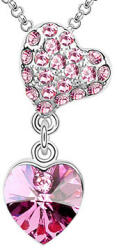 Steeel. hu - Nemesacél ékszer webáruház Lamsa - Kristályos nyaklánc pink szív kővel