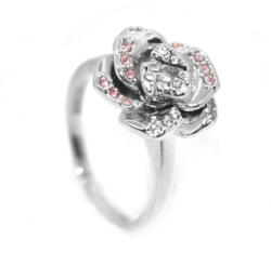 Steeel. hu - Nemesacél ékszer webáruház Rózsás kristályos gyűrű, ezüst színű - steeel - 9 990 Ft