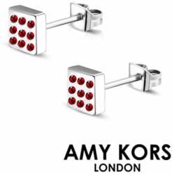 Steeel. hu - Nemesacél ékszer webáruház Amy Kors London® Cady Red - Nemesacél fülbevaló Pici piros kristályokkal