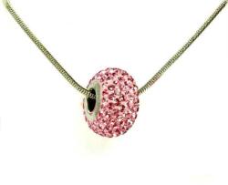 Steeel. hu - Nemesacél ékszer webáruház Rózsaszín Swarovski® kristályos nyaklánc - Pavé Beads 14 mm, Light Rose + Díszdoboz