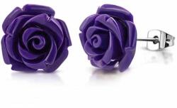 Steeel. hu - Nemesacél ékszer webáruház Nemesacél fülbevaló, lila színű gyanta virág dísszel