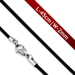 Steeel. hu - Nemesacél ékszer webáruház Fekete színű, vékony kaucsuk nyaklánc medálokhoz 45 cm