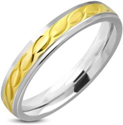 Steeel. hu - Nemesacél ékszer webáruház Ezüst-arany színű fonott mintás nemesacél gyűrű 4mm