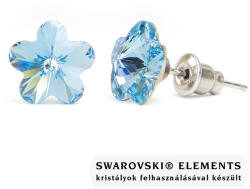 Steeel. hu - Nemesacél ékszer webáruház Jazzy világos kék Swarovski® kristályos fülbevaló - Virág Aquamarine
