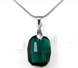 Steeel. hu - Nemesacél ékszer webáruház Swarovski® kristályos nemesacél nyaklánc - 19 mm - Graphic - Emerald