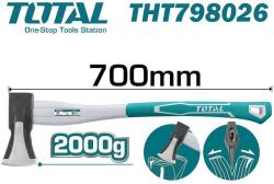 Total tools Брадва с клин за цепене на дърва total tht798026, 2кг. , 700мм (uni-04912)
