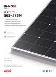 LONGi 570W HiMO6 Panou solar Longi 570W Hi-MO6 fotovoltaic monocristalin, LR5-72HTH 565 585M, 570W Taxa verde inclusa (LONGi570W)