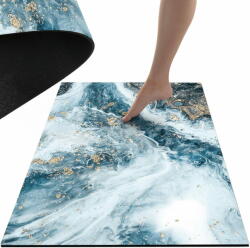 Dexxer Fürdőszoba mosható csúszásmentes szőnyeg 80x50cm kék márvány