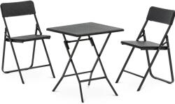 Uniprodo Kerti bútor szett - asztal 2 székkel - acél / HDPE - összecsukható (UNI_BS_02)