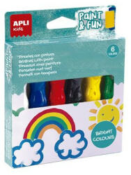 Tempera készlet, ecsetvégű tubusban, APLI Kids "Paint&Fun", 6 különböző szín (COLCA19415)