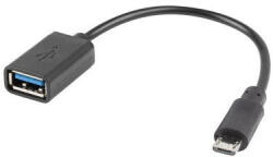 Lanberg Cablu adaptor USB Micro (M) 2.0 la USB-A (F) 15CM negru OTG (AD-OTG-UM-01)