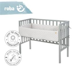 roba Co-Sleeping Bed 2 in (mattress, nest & barrier) Taupe Style silver grey babaöböl