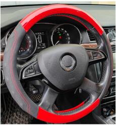 Autolife Műbõr kormányvédõ 38cm fekete-piros 203-9 (203-9)