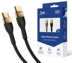 3mk Protection adatkábel - Hyper Silicone Cable C to C 2m 100W, fekete (5903108464604)
