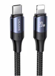 USAMS SJ521USB01 Type-c to Lightning textil borítású PD gyorstöltő kábel 120cm 1427042 (SJ521USB01)