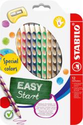 STABILO EASYcolors balkezeseknek, speciális színek - 12 szín és hegyező