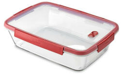 Ételtartó üveg doboz CURVER Smart Cook tégla sütőbe helyezhető 2, 3L piros