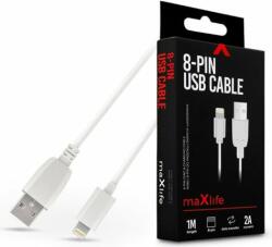 MaxLife TF-0173 USB Type-A apa - Lightning apa Adat és töltő kábel - Fehér (1m) (TF-0173)