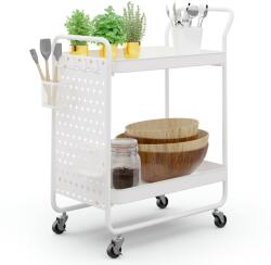 Klarstein Chibi, tálalókocsi, 2 polc, fém, kosarak, kampók, mobil (ST5-Chibi-weiß) (ST5-Chibi-weiß)