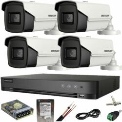 Hikvision Sistem supraveghere Hikvision 4 camere 8MP IR 80M DVR 4K AcuSense cu accesorii incluse si HDD 1TB (40823-)