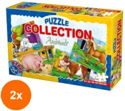 D-Toys Set 2 x Colectie 4 Puzzle-uri, D-Toys, Animale, 24, 35, 48 si 60 Piese (OTD-2xTOY-60518)