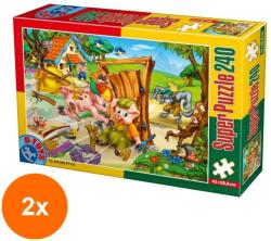 D-Toys Set 2 x Puzzle 240 Piese, D-Toys, Cei Trei Purcelusi (OTD-2xTOY-60488-05) Puzzle