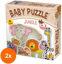D-Toys Set 2 x Puzzle pentru Bebelusi, D-Toys, Animale Salbatice (OTD-2xTOY-71286) Puzzle