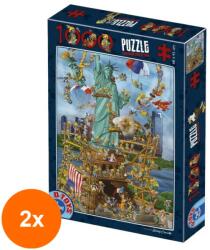 D-Toys Set 2 x Puzzle 1000 Piese D-Toys, Cartoon New York (OTD-2xTOY-61218-13)
