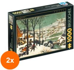 D-Toys Set 2 x Puzzle 1000 Piese D-Toys, Bruegel cel Batran, Hunters in the Snow (OTD-2xTOY-73778-07) Puzzle