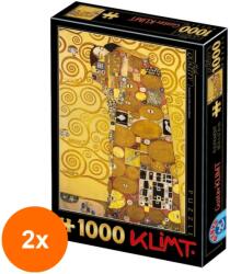 D-Toys Set 2 x Puzzle 1000 Piese D-Toys, Gustav Klimt, Fulfilment, Implinire (OTD-2xTOY-66923-12) Puzzle