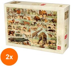 DEICO Set 2 x Puzzle 1000 Piese pentru Adulti, Deico, Enciclopedia, Animale Salbatice (OTD-2xTOY-76793) Puzzle