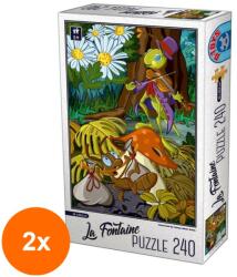 D-Toys Set 2 x Puzzle 240 Piese, D-Toys, La Fontaine, Greierele si Furnica (OTD-2xTOY-74386-02) Puzzle