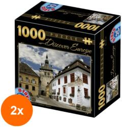 D-Toys Set 2 x Puzzle 1000 Piese D-Toys, Sighisoara, Romania (OTD-2xTOY-65995-02) Puzzle