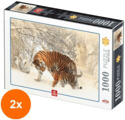 DEICO Set 2 x Puzzle 1000 Piese Deico, Tigri in Zapada Iarna (OTD-2xTOY-75987) Puzzle