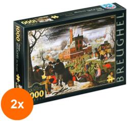 D-Toys Set 2 x Puzzle 1000 Piese D-Toys, Bruegel cel Tanar, Iarna (OTD-2xTOY-66947-04) Puzzle