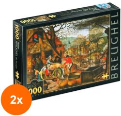 D-Toys Set 2 x Puzzle 1000 Piese D-Toys, Bruegel cel Tanar, Toamna (OTD-2xTOY-66947-03) Puzzle