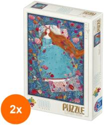 D-Toys Set 2 x Puzzle 1000 Piese D-Toys, Frumoasa Adormita de Kurti Andrea (OTD-2xTOY-72870-04)