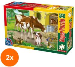 D-Toys Set 2 x Puzzle 35 Piese, D-Toys, Animale Domestice, Vacute si Catel (OTD-2xTOY-60198-02)