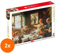DEICO Set 2 x Puzzle 1000 Piese pentru Adulti, Deico, Frederick George Cotman, One of the Family (OTD-2xTOY-76731) Puzzle