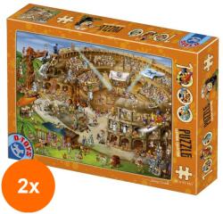 D-Toys Set 2 x Puzzle 1000 Piese D-Toys, Cartoon Colosseum (OTD-2xTOY-61218-10) Puzzle