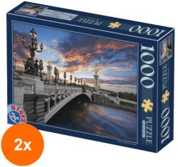 D-Toys Set 2 x Puzzle 1000 Piese D-Toys, Podul Alexandru al III-lea, Paris (OTD-2xTOY-62154-18) Puzzle