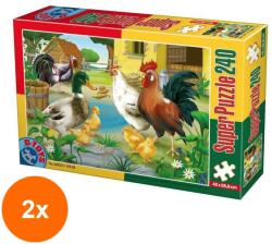 D-Toys Set 2 x Puzzle 240 Piese, D-Toys, Pasari de Curte (OTD-2xTOY-60211-01) Puzzle