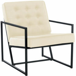 PAAL Avon bársony lounge fotel fém lábbal krém-fekete 321210