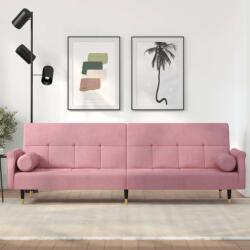 vidaXL rózsaszín bársony kanapéágy párnákkal (351860) - pepita