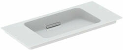 Geberit ONE rövidített kivitelű mosdó 90x40 cm csaplyuk nélkül, fehér/szálcsiszolt króm 500.395. 01.2 (500.395.01.2)