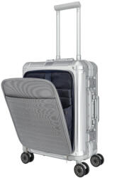 Travelite Next ezüst alumínium 4 kerekű első zsebes kabinbőrönd (79946-56)